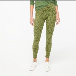 J.crew olive green leopard print leggings